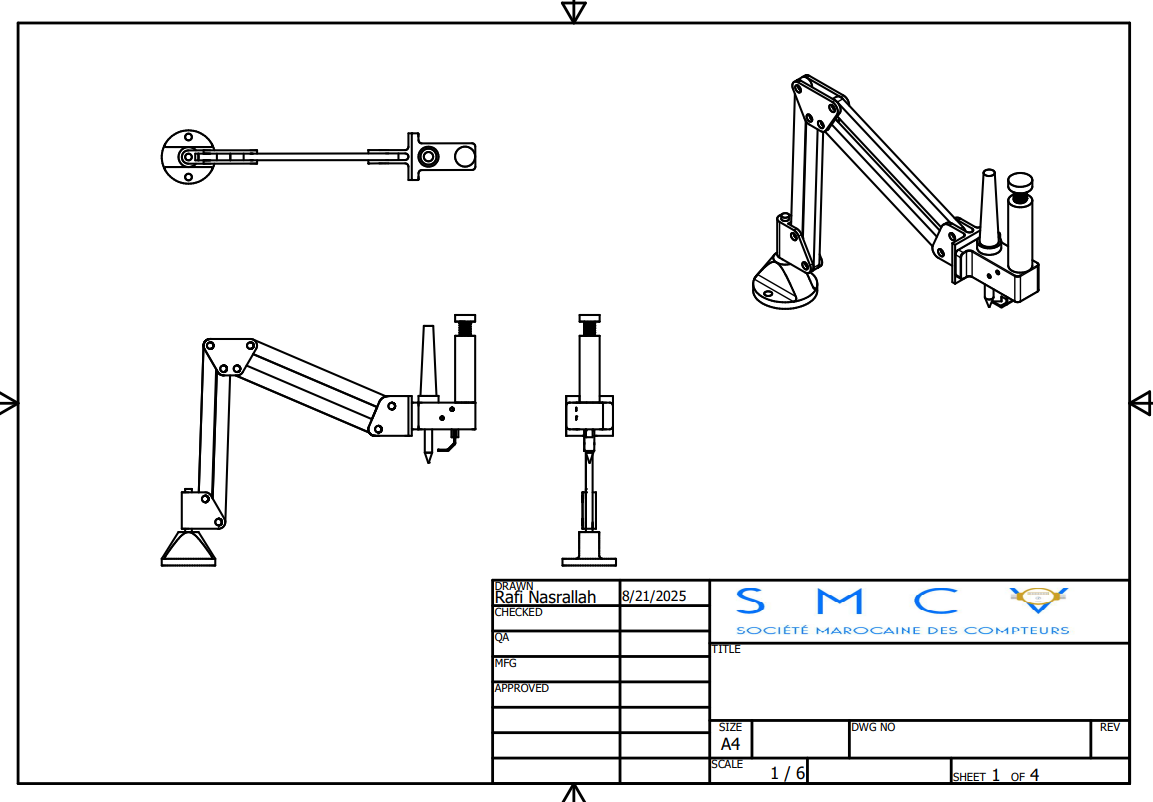 SMCV mechanical arm proposal for nut insertion